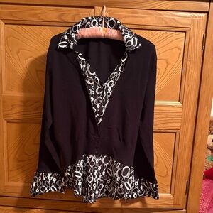Elegant Black and White Women's Blouse